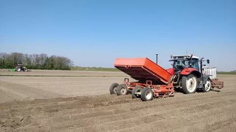 Aardappel plant poot machine structural snaren pootmachine