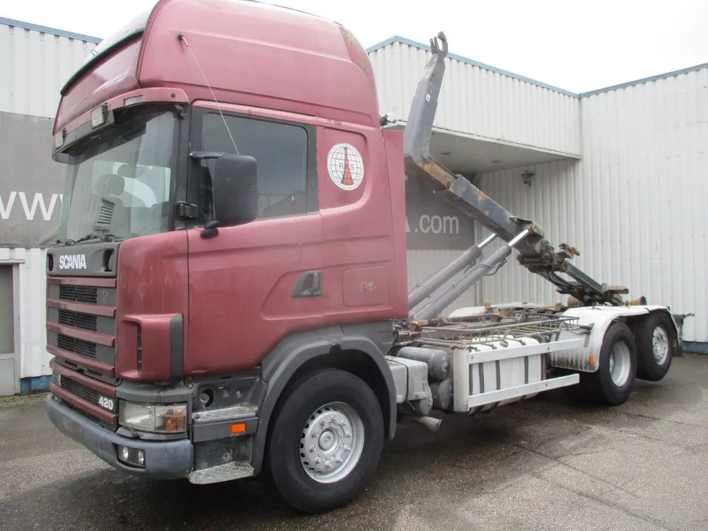 Scania R124-420 6x2 , Manual , Intarder , Airco , haakarm truck