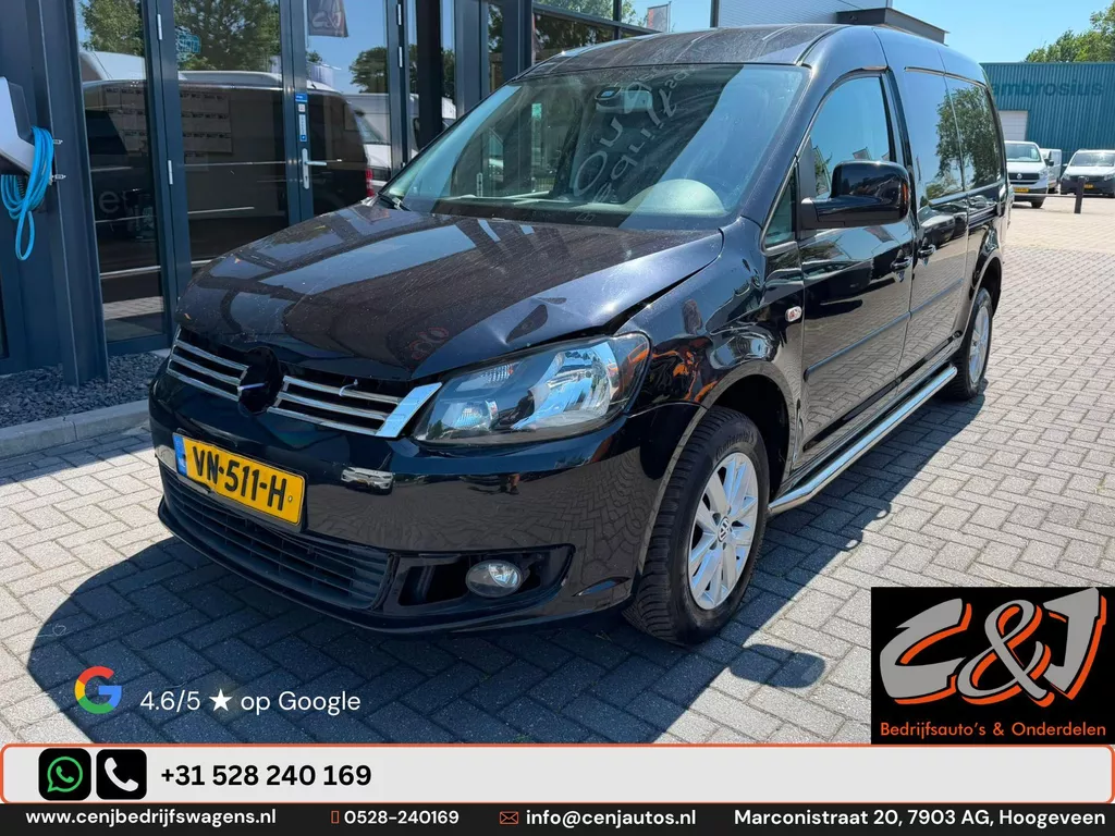 Volkswagen Caddy 1.6 TDI Maxi voorschade, airco, cruise, stoelverw, lmv, leer, VOL, btw