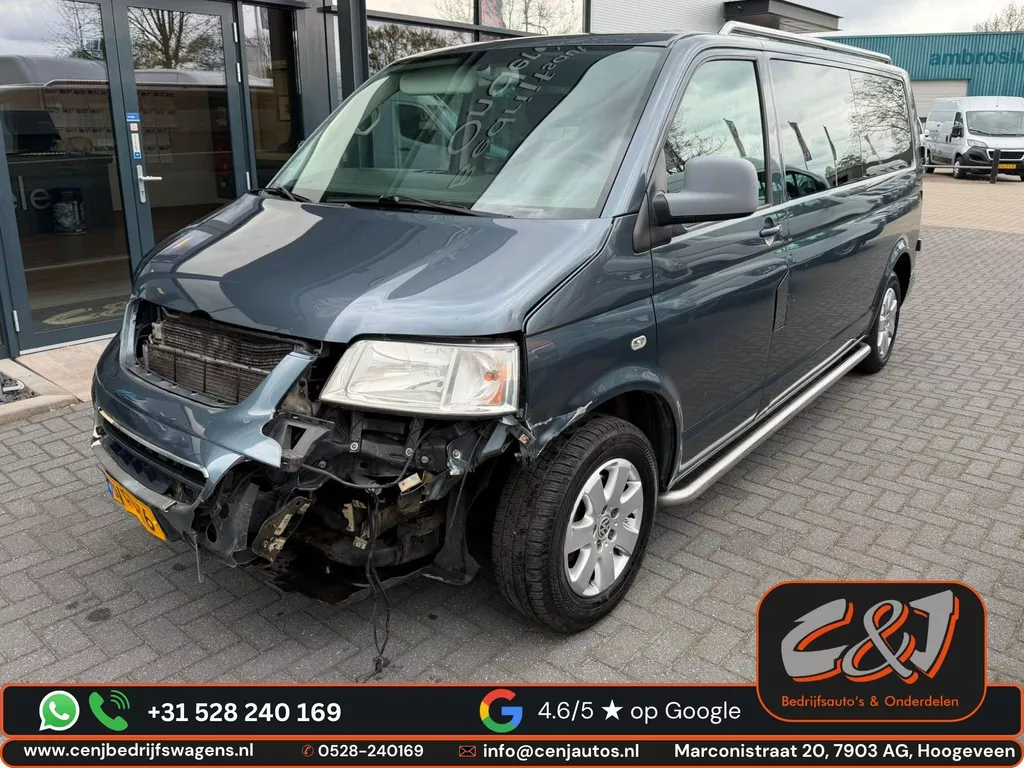 Volkswagen Transporter 2.5 TDI 340 Trendline DC voorschade, airco, cruise, leder, automaat, MARGE
