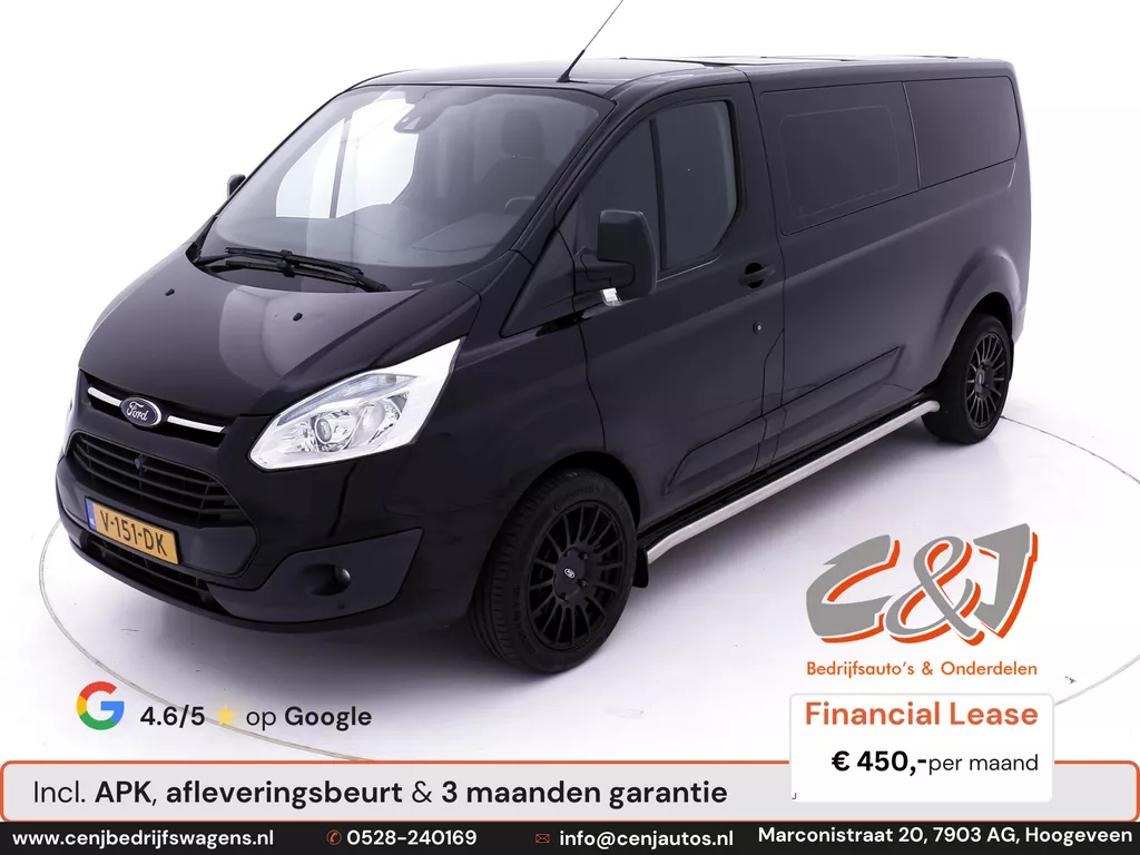 Ford Transit Custom 290 2.2 TDCI L2H1 Trend Dubbele Cabine cruise navi lease 450,- p/md