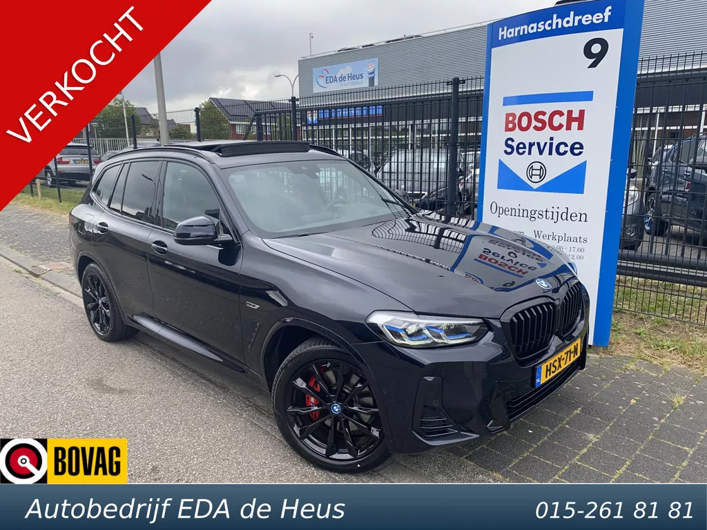BMW X3 xDrive30e High Executive M Sport met o.a. panodak, leder, HUD, LED, trekhaak wegkl., etc.