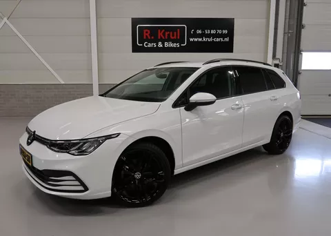Volkswagen Golf Variant 1.0 eTSI Life Automaat DSG IQ-Drive Navi Digitaal Dashboard App connect NL-auto NAP Metallic wit Sfeerverlichting Adaptieve Cruise Control ACC Sportvelgen 19 inch Zeer nette auto