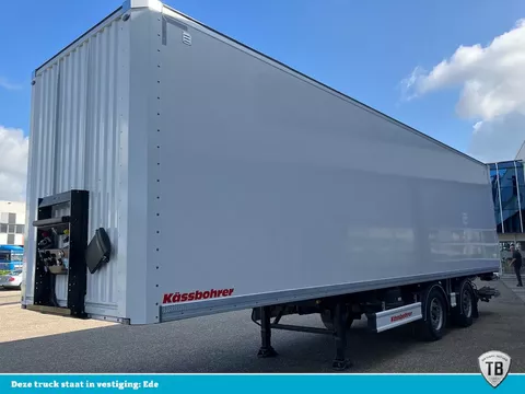 K&auml;ssbohrer SBT CS / 20-12 / 18 2-as City Box trailer met DHollandia onderschuifklep, ge&iuml;soleerd dak en Tridec besturing