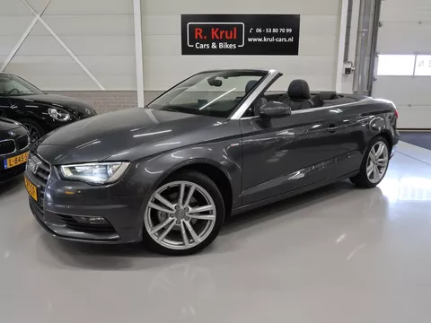 Audi A3 Cabriolet 1.4 TFSI 2x S-Line Airco-ecc Sportstoelen Half Leer 18 inch Sportvelgen Cruise control Daytonagrijs metallic Boekjes aanwezig 2x S Line Xenon Drive Select Zeer nette auto!