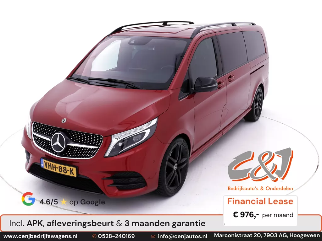 Mercedes-Benz V-klasse 300d 4-MATIC xl dubbele cabine Avantgarde Edition amg leder navi cruise bomvol 976,- p/md