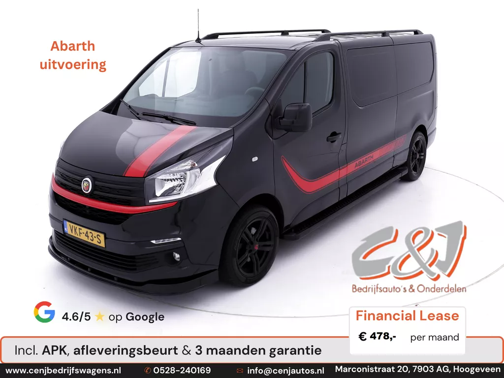 Fiat Talento 2.0 MultiJet L2H1 Abarth Dubbele Cabine Abarth Dubbele Cabine luxe airco navi cruise leder lease 478,- p/md