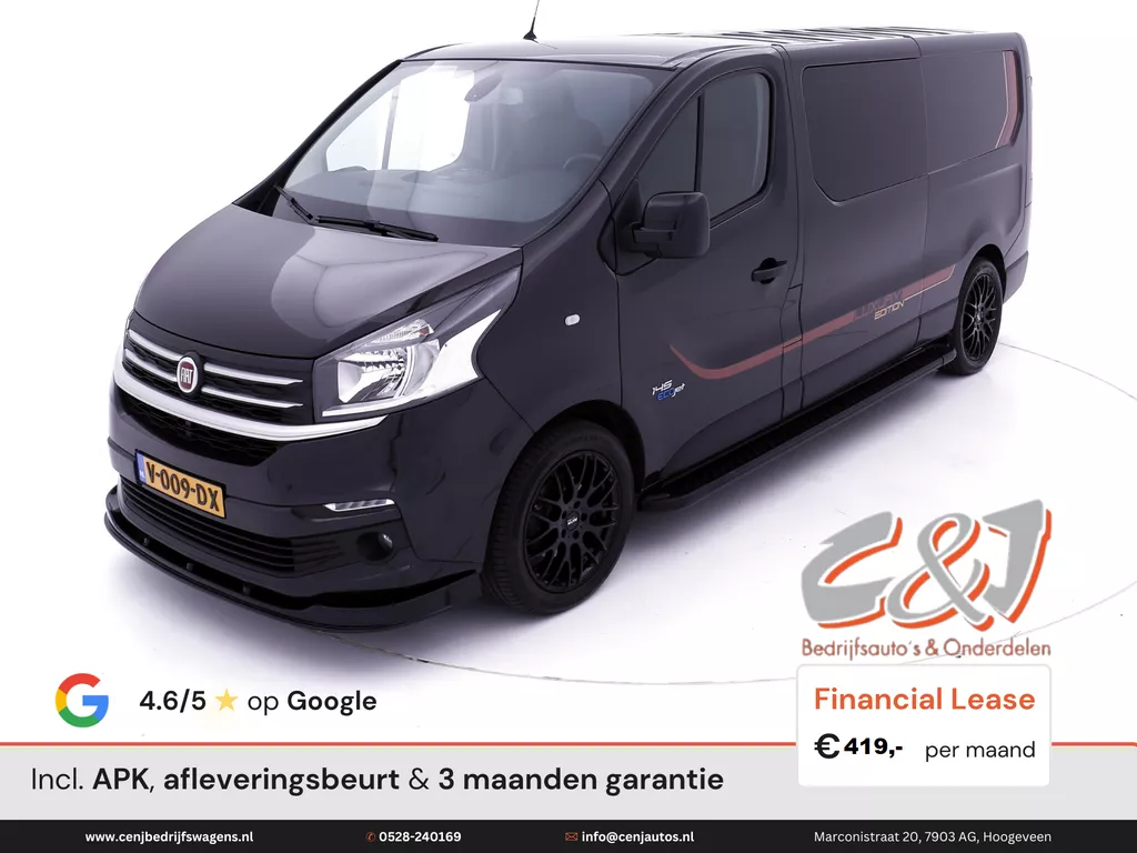 Fiat Talento 1.6 MJ EcoJet L2H1 Dubbele Cabine sx luxury luxe leder navi cruise lease 419,- p/md