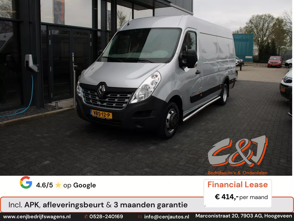 Renault Master T35 2.3 dCi L3 H2 navi airco dl 3000 trg 414,- p/md
