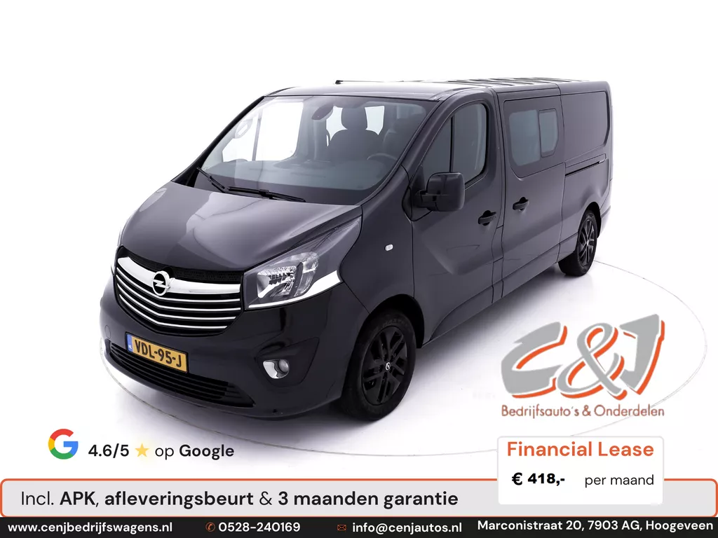 Opel Vivaro 1.6 CDTI L2H1 Dubbele Cabine innovation leder navi cruise 145 pk lease 418,- p/md