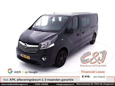 Opel Vivaro 1.6 CDTI L2H1 Dubbele Cabine innovation leder navi cruise 145 pk lease 418,- p/md