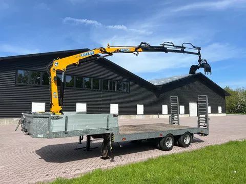 Veldhuizen Be oplegger 9 TON semi dieplader MET KRAAN