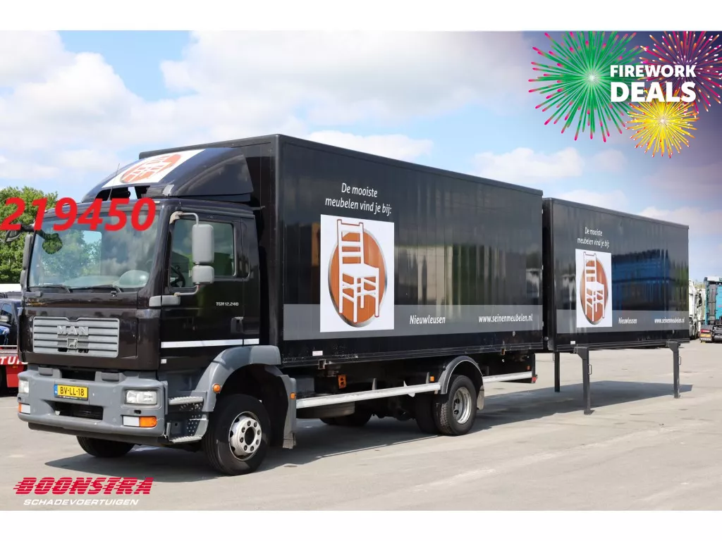 MAN TGM 12.240 Full Air BDF 2X Laadbak 527252 Km!!