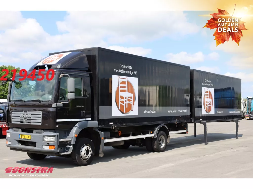 MAN TGM 12.240 4X2 LL Full Air Manual BDF 2X Laadbak Euro 4
