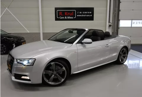 Audi A5 Cabriolet 1.8 TFSI Pro Line S 2x S Line Zwart Leer NL-auto NAP 19 inch Rotor velgen Stoelverwarming Cruise control Boekjes aanwezig Nette staat Windscherm Leder S-Line