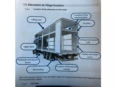 Fruehauf Double Stock/Lifting Roof/SAF/90% tyres/Libner movable floor/ Huckepack