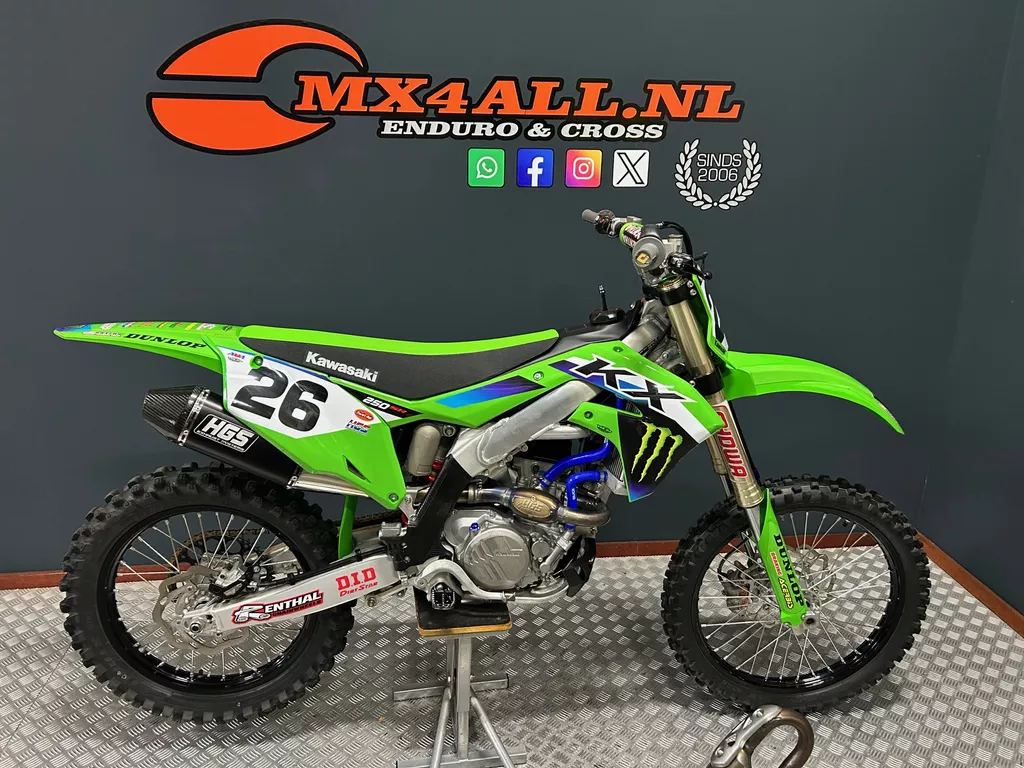 Kawasaki KX250 F 2021 E-start HGS Monster Energy no KXF 450