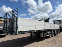 Floor Stenen Stein Stone trailer/Kennis/HIAB Roller /14 ton/mtr,alcoa,bricks,crane,kran,2 liftassen 2 stuur assen Foto